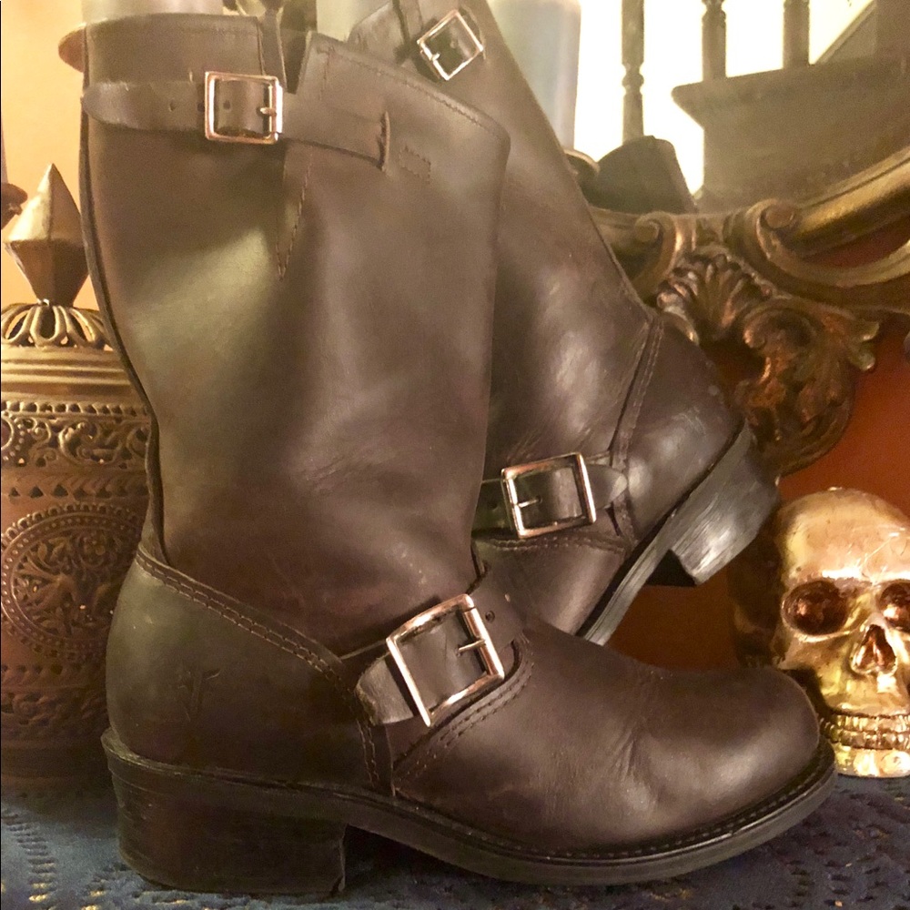 FRYE 12R Engineer Boots (Gaucho brown) Sz 7M